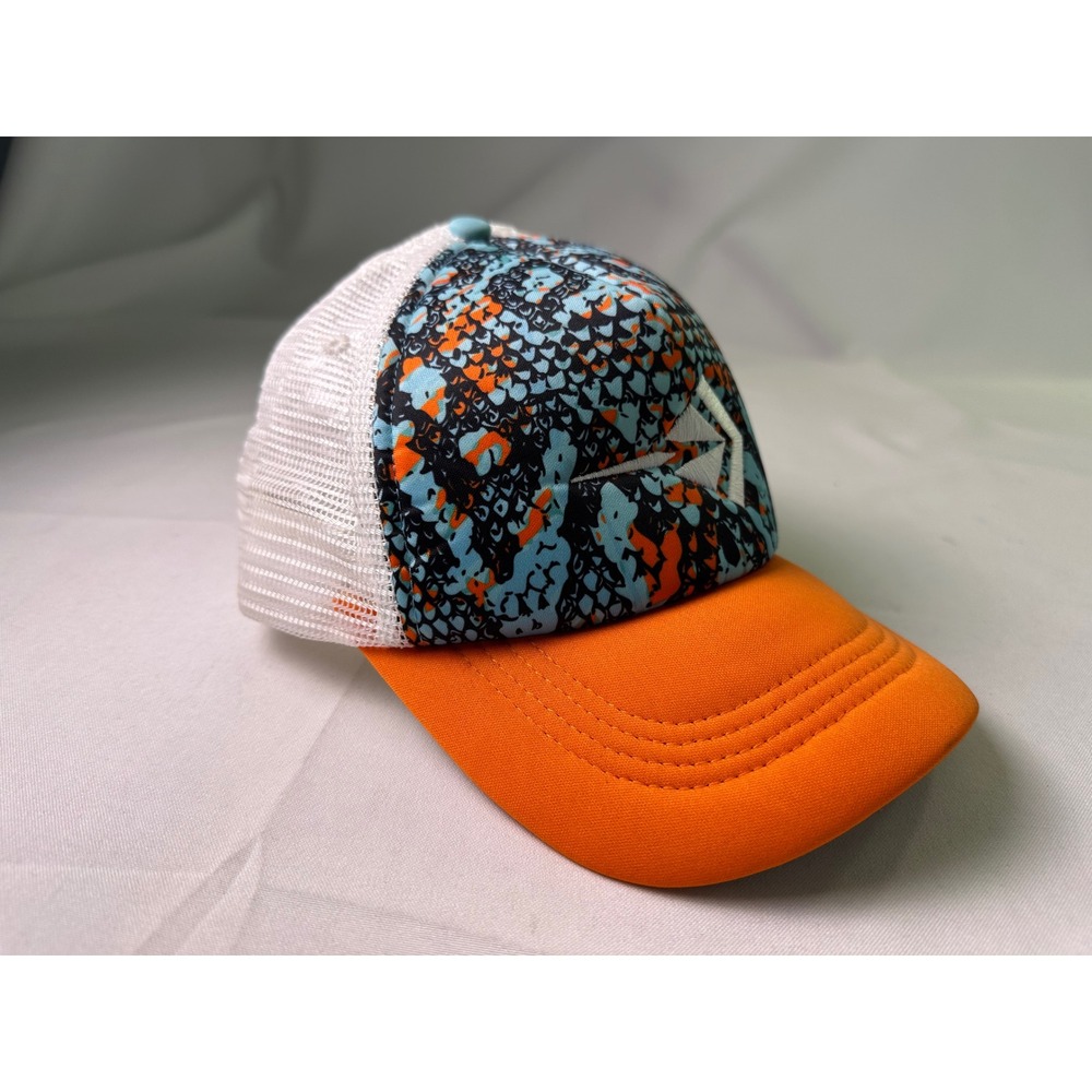 Higher State Arrow Trucker Hat White‎ Orange Blue Geometric Snapback OSFM Retro